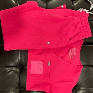 FIGS shocking pink scrubs